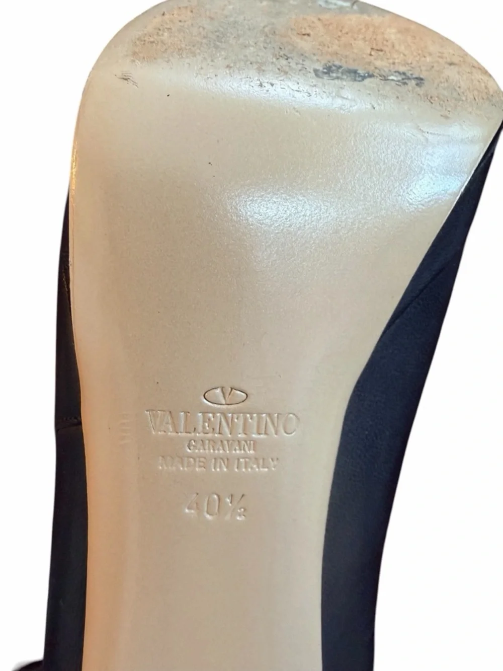 Valentino Garavani Black Leather Platform Pumps Heels Size 40.5 Made in Italy